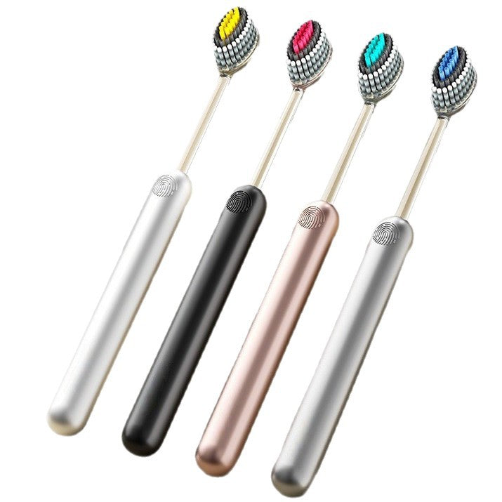 Light Luxury Mountain-Shaped Toothbrush for Deep Cleaning, High-End Gum Protection, Adult Household Spiral Brush, Wash Cup, Elastic Soft Bristles, Wide Head - image 5