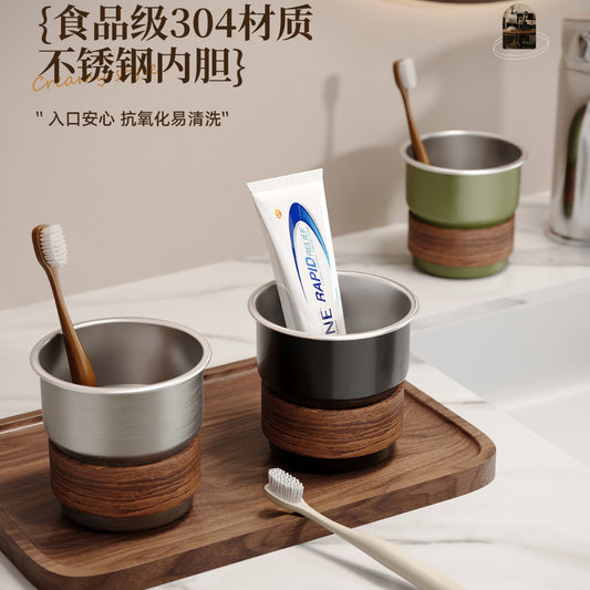 Vintage-Style Toothbrush Holder, No-Drill Bathroom Mirror Cabinet Hanging Rack for Mouthwash Cup and Toothbrush Storage - image 2