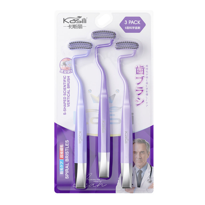 Cassley Adult Household S-Type Toothbrush with Soft Bristles, Orthodontic Curved Head, Vertical Brushing, High-End Tooth Protection, Deep Cleaning, Gum Care - image 5