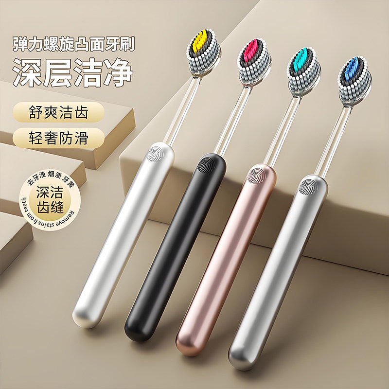 Toothbrush with Soft Bristles for Home Use, High-End Mountain-Shaped Flat Spiral Bristles, Couple's Family Pack, Unisex, Cross-Border - image 5