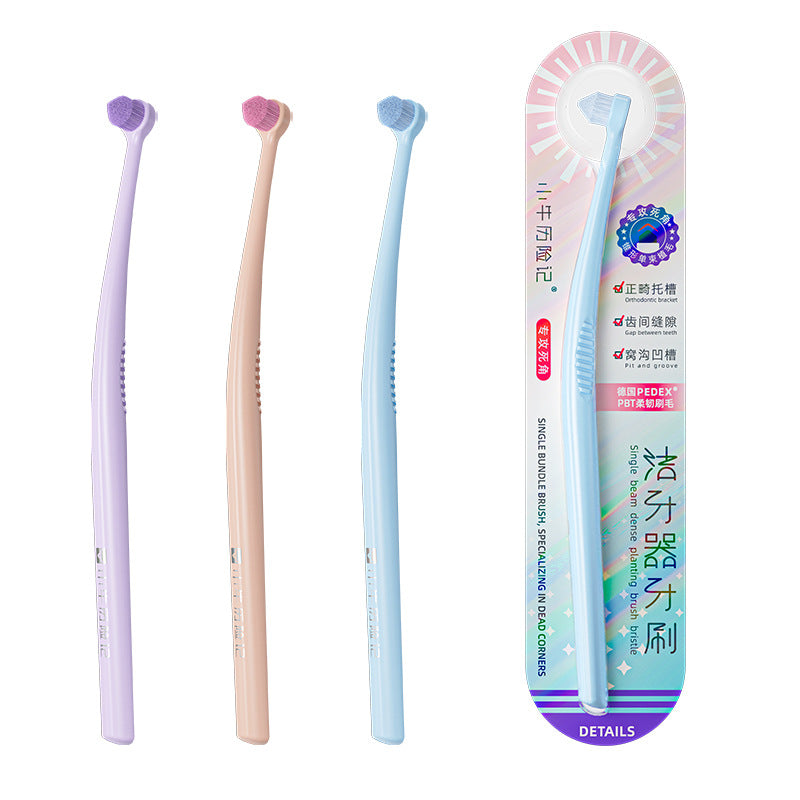 Single-tuft tapered small-head toothbrush, German-made rounded bristles for cleaning gaps, crevices, and hard-to-reach areas, orthodontic soft-bristle toothbrus - image 5