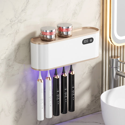 Cross-Border Toothbrush Sterilizer Uv Disinfection Box Sterilization Automatic Drying Bathroom Storage Rack Wall-Mounted No-Drill Installation - image 2