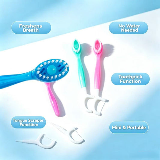 Disposable Boxed Toothbrush and Dental Floss Set, Travel Portable Adult Cleaning Tongue Scraper - image 2
