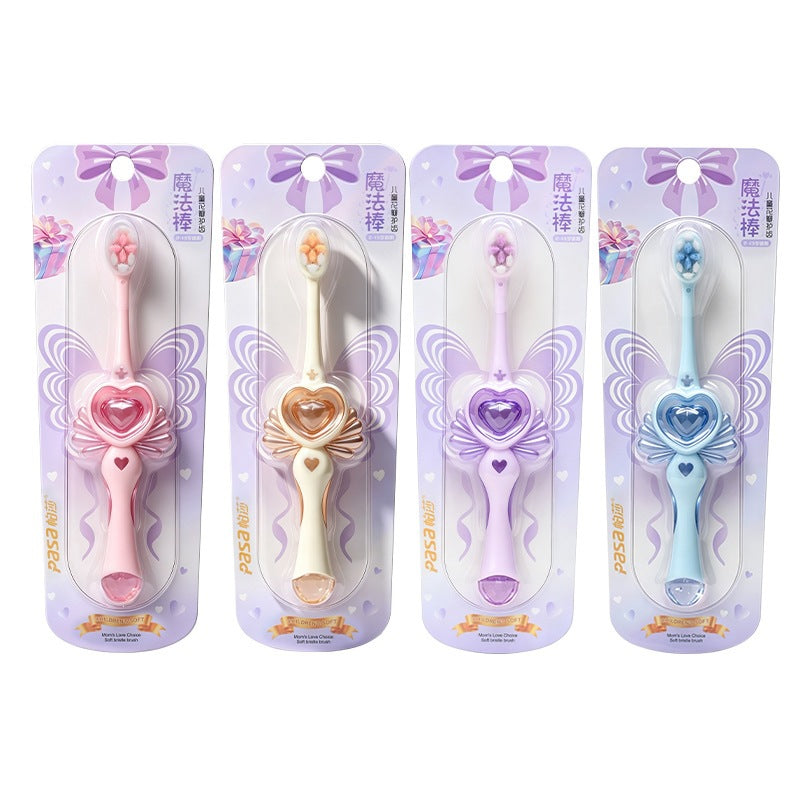 Children's Magic Wand Petal Soft Bristle Toothbrush for Girls 3-6-12 Years Old, Special for the Teething Period, Ultra-Fine Soft Bristle Gum Protection Brush He - image 5