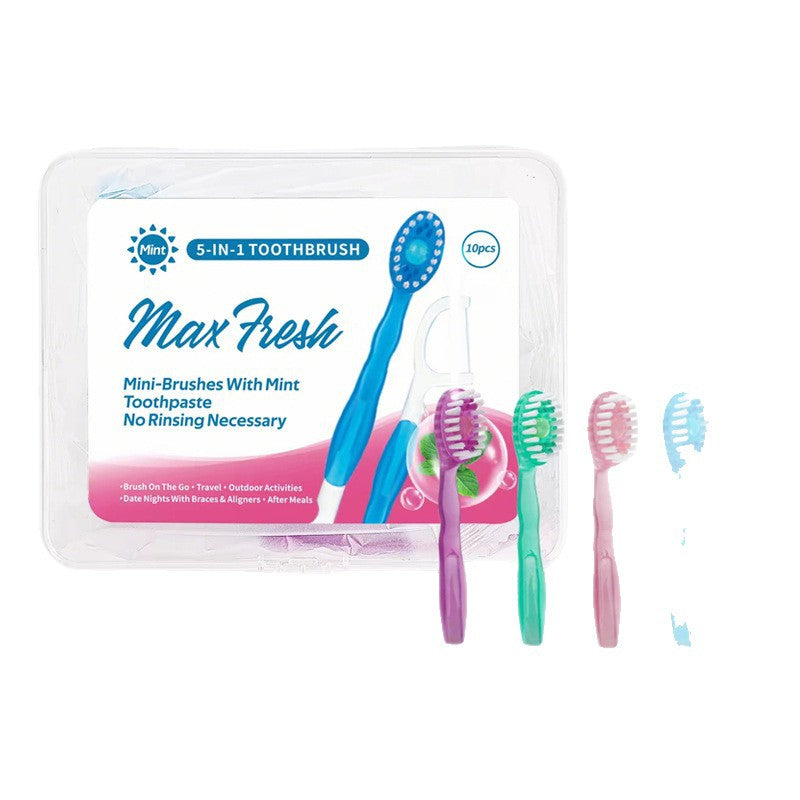 Cross-border English disposable mini pop-bead toothbrush, multifunctional dental floss, fresh breath, oral cleaning, travel portable - image 5