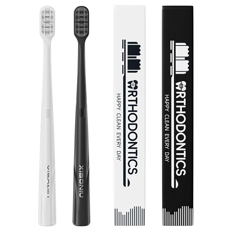 Orthodontic concave wave soft-bristled toothbrush suitable for teenagers with orthodontic treatment and sensitive teeth, for cleaning braces, single-pack toothb - image 5