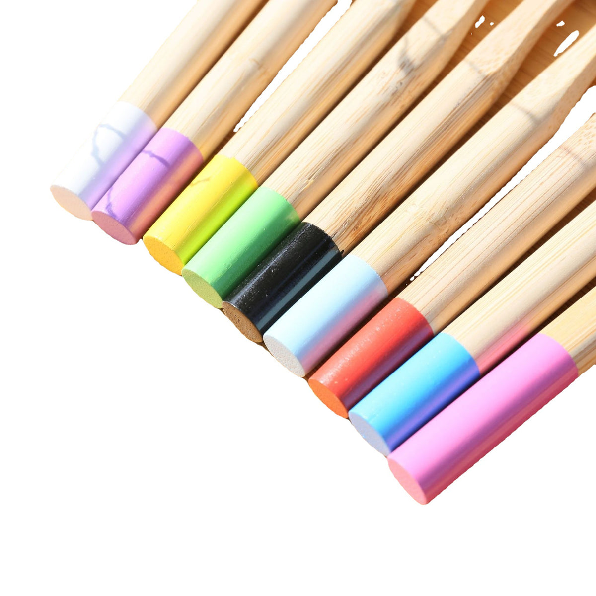 Children's toothbrush children's ten thousand hair toothbrush soft hair color round handle general merchandise Wenyang bamboo wood toothbrush in stock - image 5