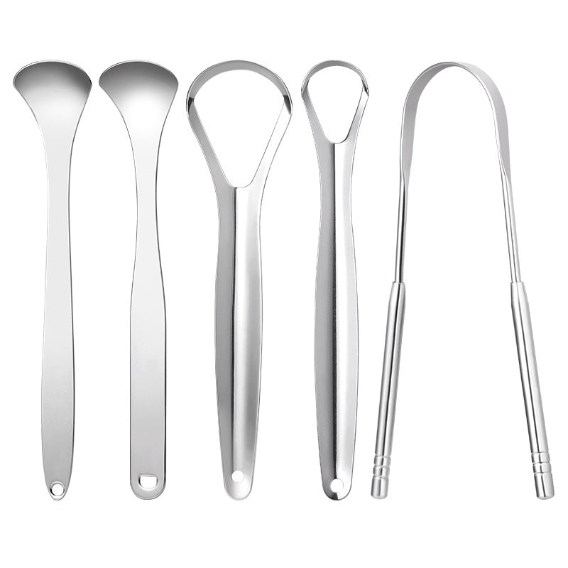 Spot Stainless Steel Tongue Scraper Tongue Cleaner Oral Tongue Coating Cleaning Brush Tongue Coating Brush to Remove Bad Breath Tongue Scraper - image 5