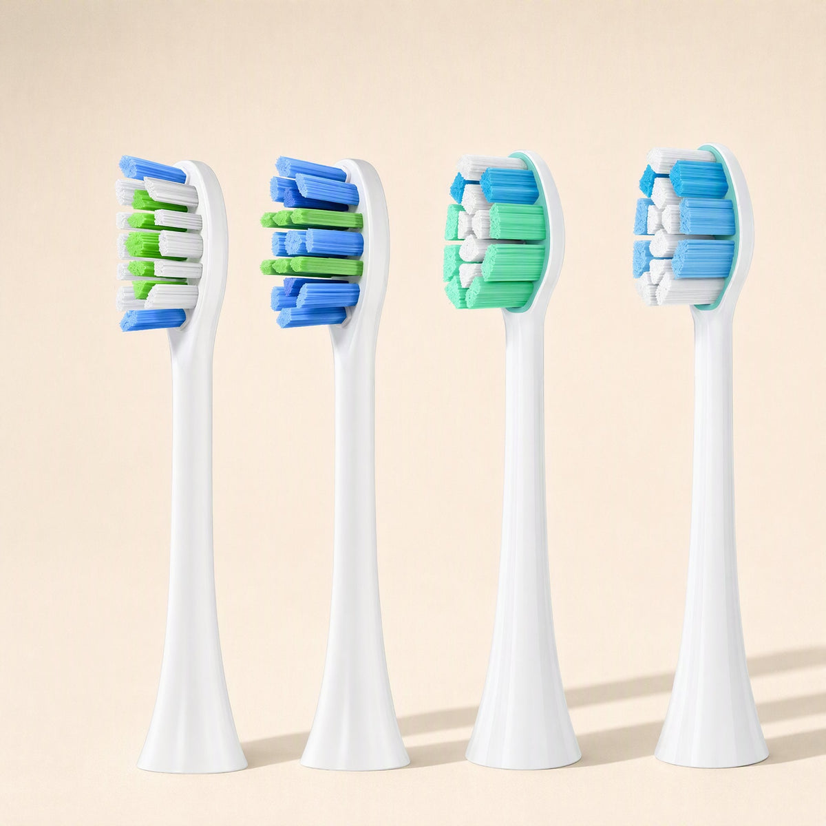 White electric toothbrush replacement brush head with soft bristles - view 5