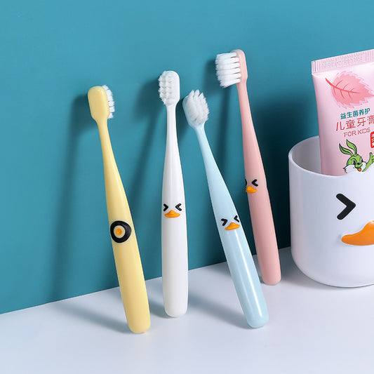 Cartoon small white duck children's toothbrush 8 barreled 3-6 years old baby baby household fine soft bristle toothbrush factory wholesale - image 2