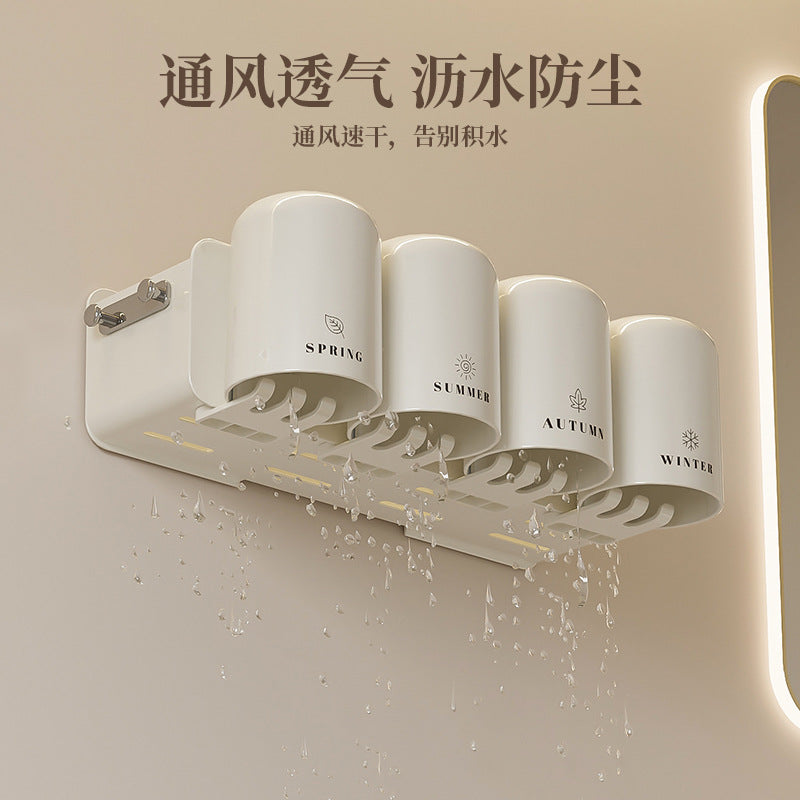 Toothbrush rack toothpaste mouthwash Cup Tooth Cup rack brushing household bathroom toothpaste squeezer - image 5