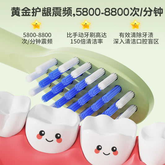 Cross-Border Children's Electric Toothbrush with Soft Bristles, USB Charging, Self-Cleaning, 4-Speed Noise Reduction, Fully Automatic Baby Toothbrush - image 2