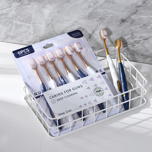 Shanmu Same Style Toothbrush Soft Bristle Toothbrush Adult Household 6 Pack Wide Head Gum Protection Toothbrush Manufacturer Wholesale - image 2