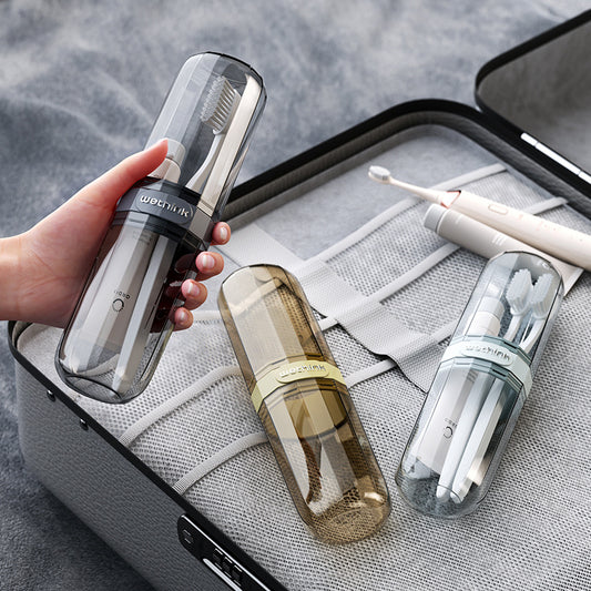 Travel portable toothbrush toothpaste suit storage box transparent household wash cup bathroom multifunctional toothbrush cup - image 2
