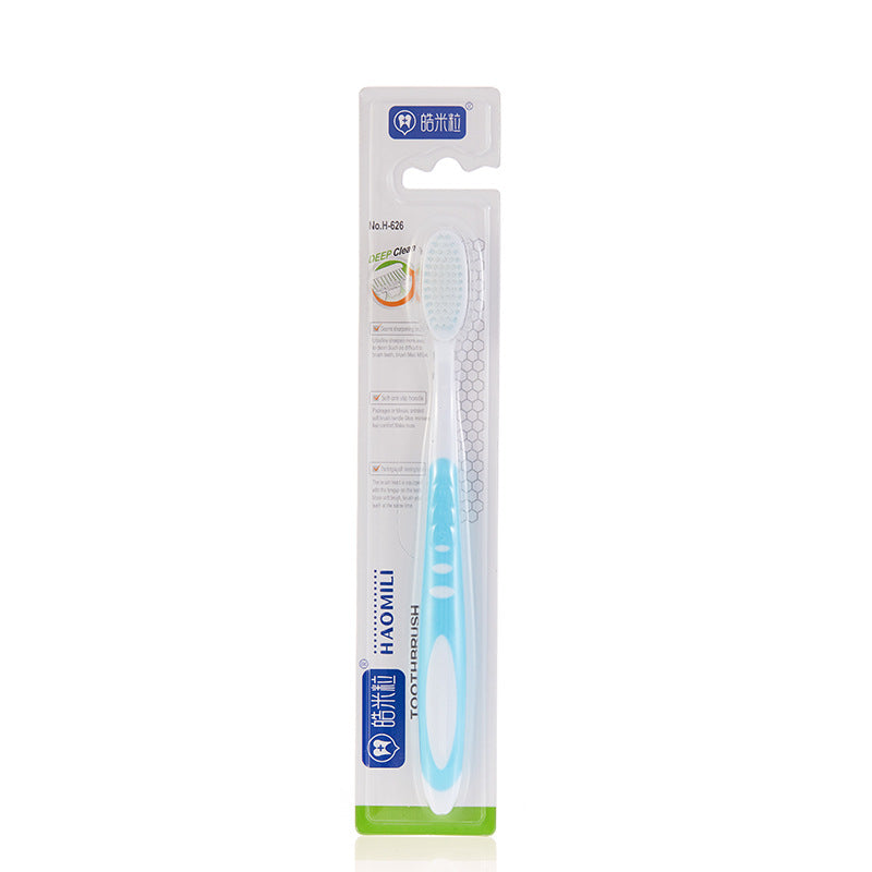 Non-Slip Silicone High-End Soft-Bristled Toothbrush for Adults Household Wholesale Supermarket Pendant Large Head Round Hole High-Density Toothbrush Wholesale - image 5