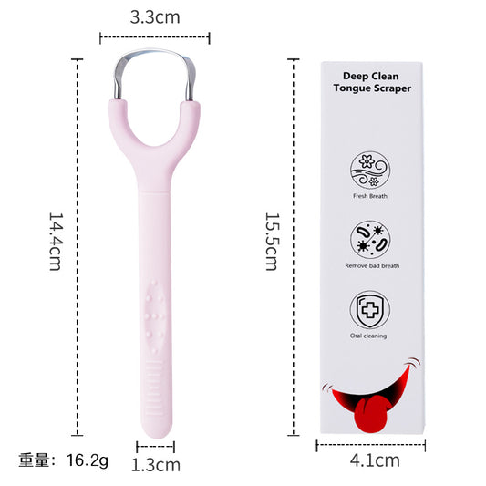 Tongue Scraper Stainless Steel Tongue Coating Cleaner Tongue Scraper Halitosis Tongue Coating Thick White Oral Care Color Box Packaging - image 2