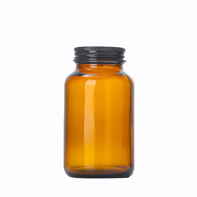 Tea Glass Capsule Bottle Shaded Capsule Bottle with Lid Sealed Medicine Powder Packaging Bottle Small Medicine Bottle Glass Bottle Wide Mouth Bottle - image 5