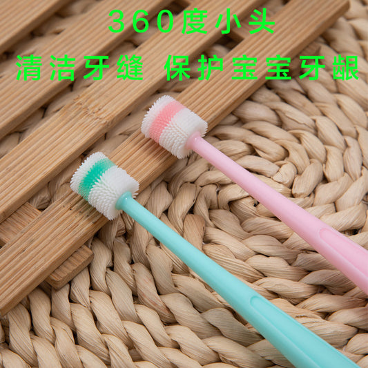 Factory Direct Supply Aishukou Infant Soft Bristle Toothbrush 360 Degree Toothbrush Silicone Baby and Kidsren Toothbrush Wholesale - image 2