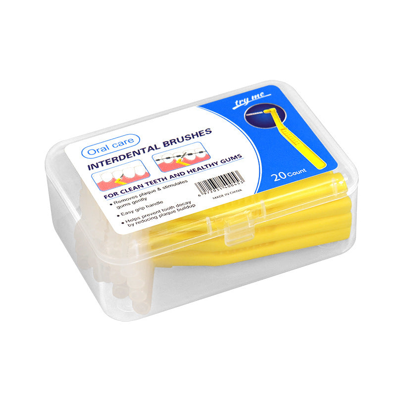 Cross-Border Wholesale Orthodontic Interdental Brush Box with 20 L-Shaped Gap Brushes for Braces Special Interdental Cleaning Gap Brushes - image 5