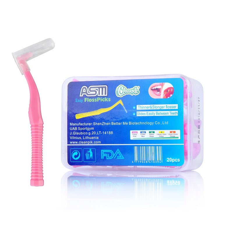 Cleanpik Interdental Brush L-Shaped Interdental Brush Tooth Gap Brush 7-Shaped Orthodontic Special Toothbrush Braces Gap Brush 20 Pieces - image 5