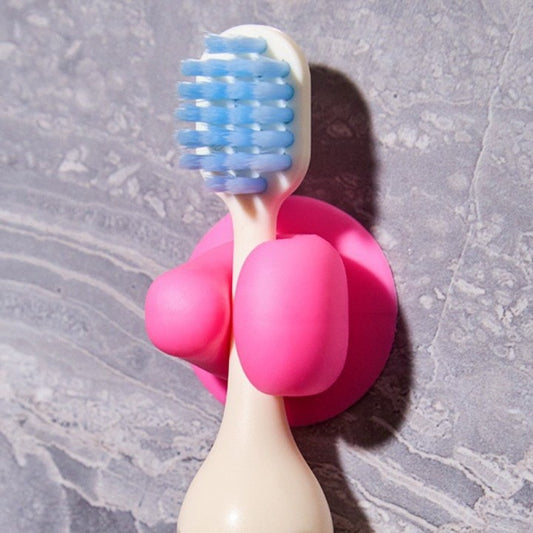 No-Drill Suction Cup Toothbrush Holder for Adults and Children, Wall-Mounted Storage Rack for Bathroom Organization - image 2