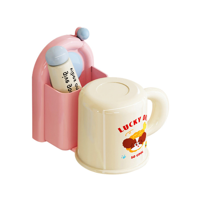 New Toothbrush Holder Wall-Mounted No-Drill Adhesive Cup Storage Rack Wash Cup Toothbrush Holder No-Drill Installation - image 5