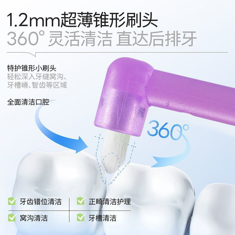 Household Dental Brush for Cleaning Wisdom Teeth, Soft Bristles, Specialized for Orthodontic Braces, Pointed Deep Cleaning Interdental Small Head Toothbrush - image 3
