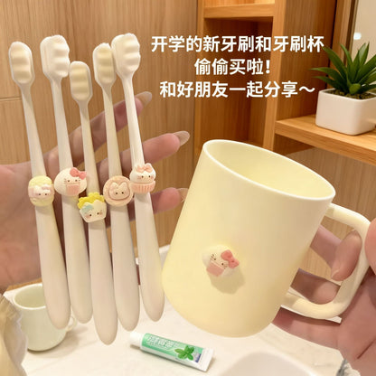 Toothbrush Soft-Bristled Advanced Cleaning Toothbrush High-Looking Cartoon Girl Student Universal Couple Soft-Bristled Toothbrush Does Not Hurt Teeth - image 1