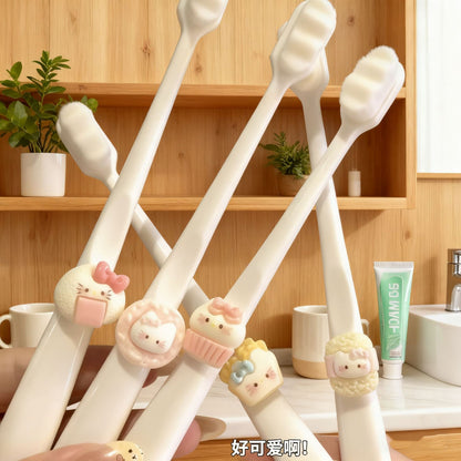 Toothbrush Soft-Bristled Advanced Cleaning Toothbrush High-Looking Cartoon Girl Student Universal Couple Soft-Bristled Toothbrush Does Not Hurt Teeth - image 3