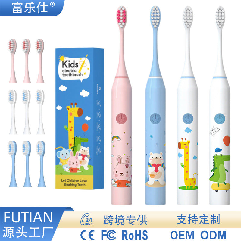 Children's Electric Toothbrush, Cute Cartoon Baby Toothbrush, Soft-Bristled Toothbrush for Home Travel, Cross-Border Children's Sonic Toothbrush Wholesale - image 1