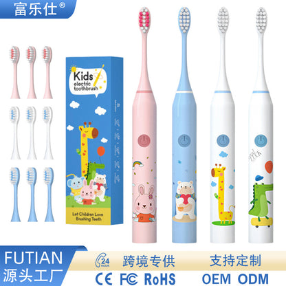 Children's Electric Toothbrush, Cute Cartoon Baby Toothbrush, Soft-Bristled Toothbrush for Home Travel, Cross-Border Children's Sonic Toothbrush Wholesale - image 1