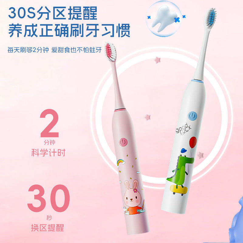 Children's Electric Toothbrush, Cute Cartoon Baby Toothbrush, Soft-Bristled Toothbrush for Home Travel, Cross-Border Children's Sonic Toothbrush Wholesale - image 2