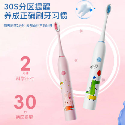 Children's Electric Toothbrush, Cute Cartoon Baby Toothbrush, Soft-Bristled Toothbrush for Home Travel, Cross-Border Children's Sonic Toothbrush Wholesale - image 2