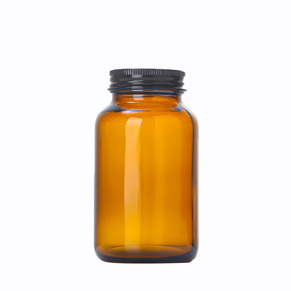 Brown Glass Capsule Bottle, Light-Blocking Small Medicine Bottle, Glass Bottle with Wide Mouth and Lid, Sealed Medicine Powder Packaging Bottle - image 5