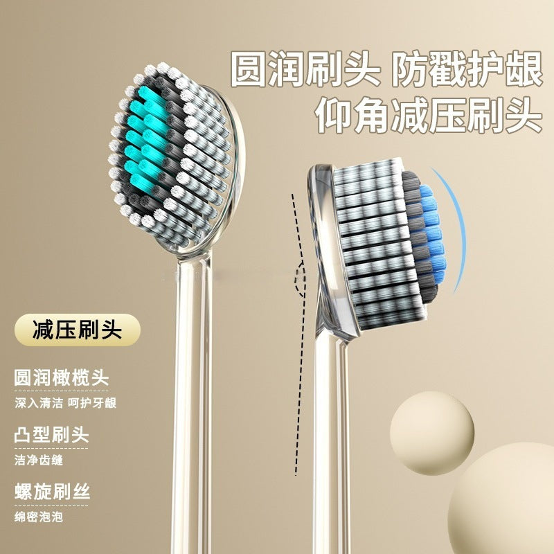 Light Luxury Mountain-Shaped Toothbrush for Deep Cleaning, High-End Gum Protection, Adult Household Spiral Brush, Wash Cup, Elastic Soft Bristles, Wide Head - image 3