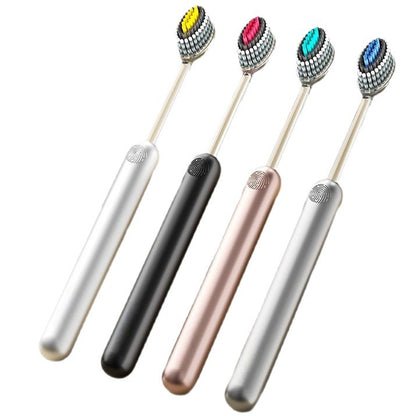 Light Luxury Mountain-Shaped Toothbrush for Deep Cleaning, High-End Gum Protection, Adult Household Spiral Brush, Wash Cup, Elastic Soft Bristles, Wide Head - image 5