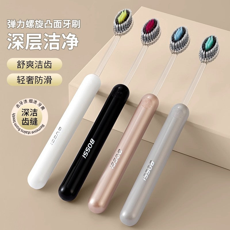 Mountain-Shaped Soft-Bristle Toothbrush with Convex Spiral Bristles for Deep Cleaning, High-End Household Use for Adults, Couples, Men and Women - image 3