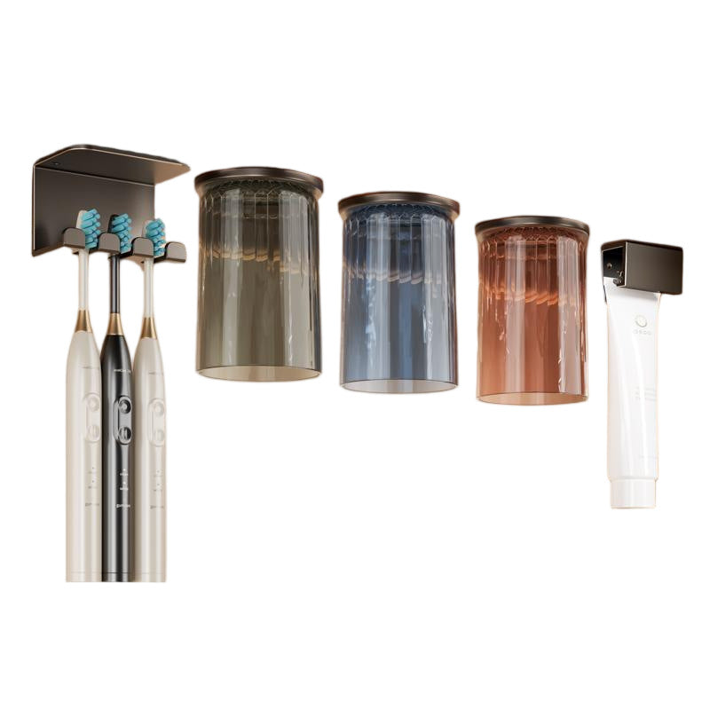 Magnetic Mouthwash Cup Holder under Mirror Cabinet, Wall-Mounted Toothbrush Rack, No-Drill Inverted Toothbrush Cup, Toothpaste Squeezer Clip Gadget - image 5