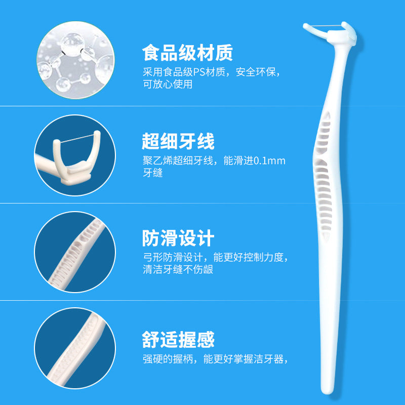 Foreign Trade Wholesale Replaceable Ultra-Fine Dental Floss Sticks in Blister Pack with Detachable Extended Handle Y-Shaped Floss Holder Third Generation - image 3