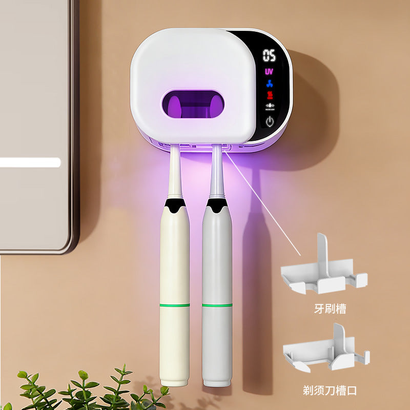 2026 New Model Smart Sensor Opening and Closing Toothbrush Sterilization Box, Dual Mini Portable Uvc Drying Toothbrush Sterilizer - image 3