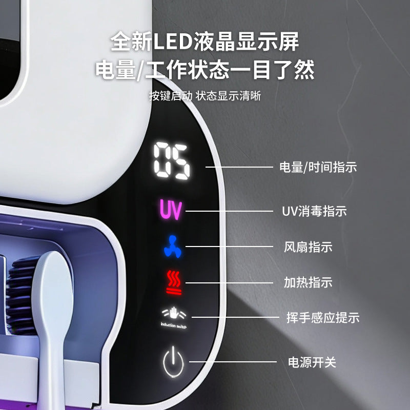 2026 New Model Smart Sensor Opening and Closing Toothbrush Sterilization Box, Dual Mini Portable Uvc Drying Toothbrush Sterilizer - image 4