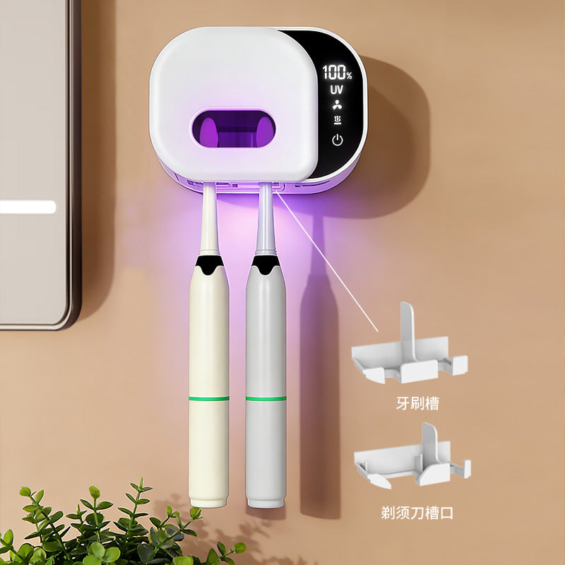 Bathroom Toothbrush Holder 2026 New Model Toothbrush Disinfection Box Smart No-Drill Toothbrush Holder for Home Use - image 1