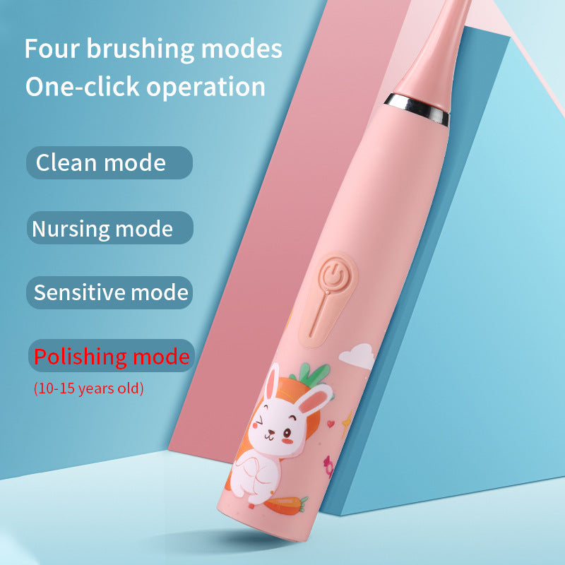 Cross-Border Electric Toothbrush, Household Soft-Bristle Waterproof Toothbrush, Children's Cartoon Toothbrush, Ultrasonic USB Rechargeable Toothbrush - image 4