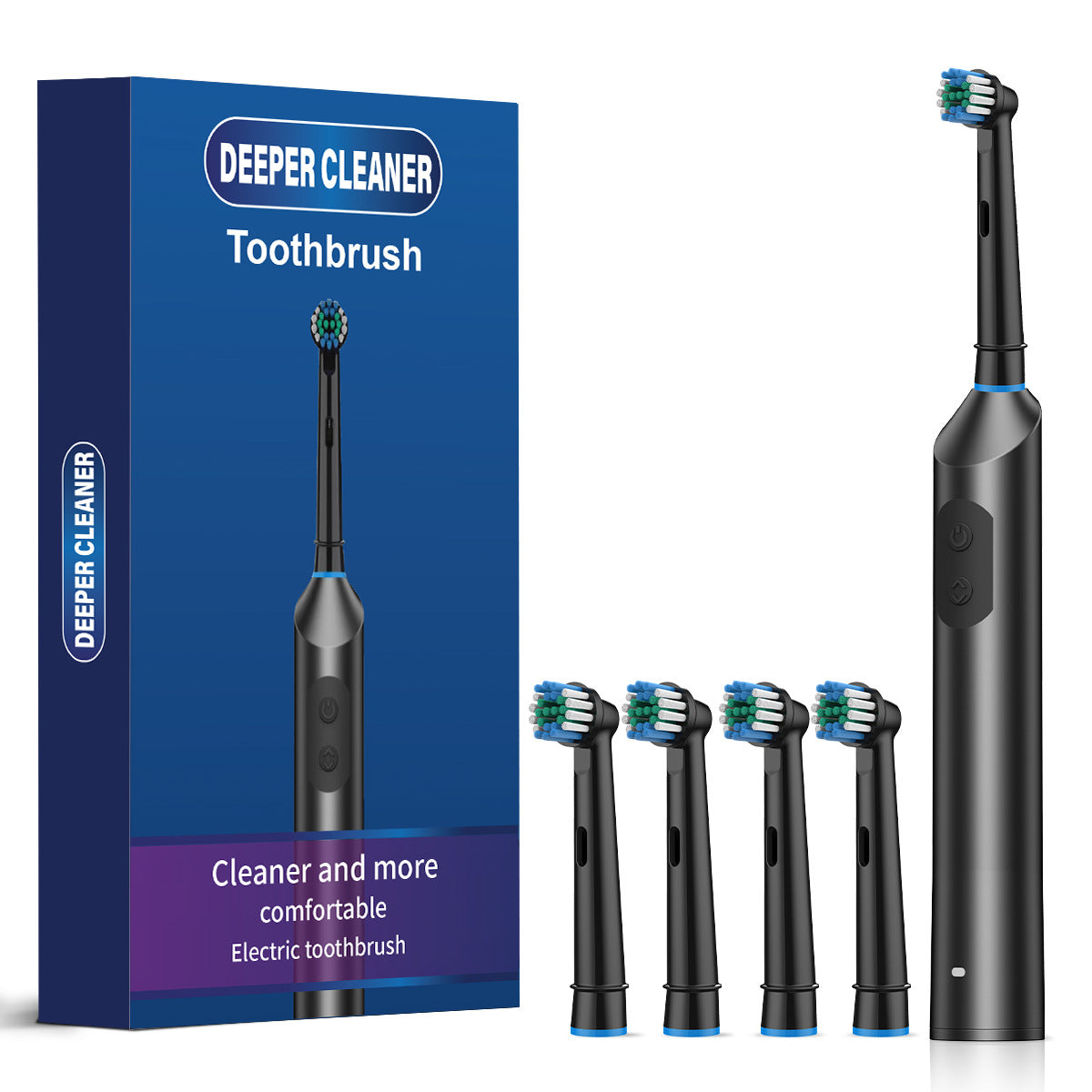 Cross-Border Electric Toothbrush, Rotating Type, Household Waterproof Round Head Automatic Toothbrush, USB Charging, Soft Bristles, Student-Friendly - image 1