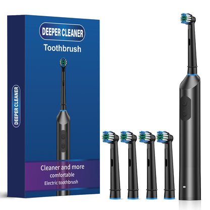 Cross-Border Electric Toothbrush, Rotating Type, Household Waterproof Round Head Automatic Toothbrush, USB Charging, Soft Bristles, Student-Friendly - image 1