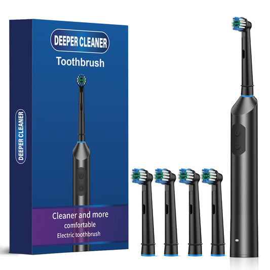 Cross-Border Electric Toothbrush, Rotating Type, Household Waterproof Round Head Automatic Toothbrush, USB Charging, Soft Bristles, Student-Friendly - image 1