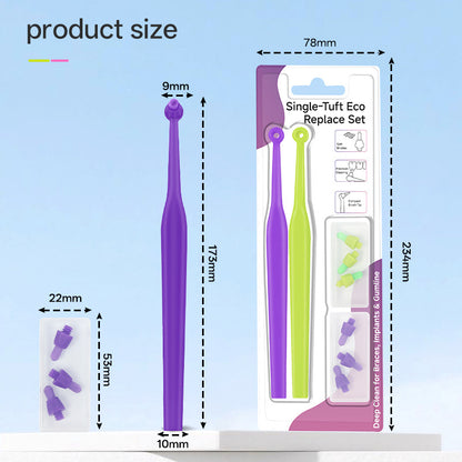 Interdental Brush with Replaceable Brush Head, Round Head, Soft Bristles, Suitable for Orthodontic Patients, Single-Tuft Toothbrush - image 3