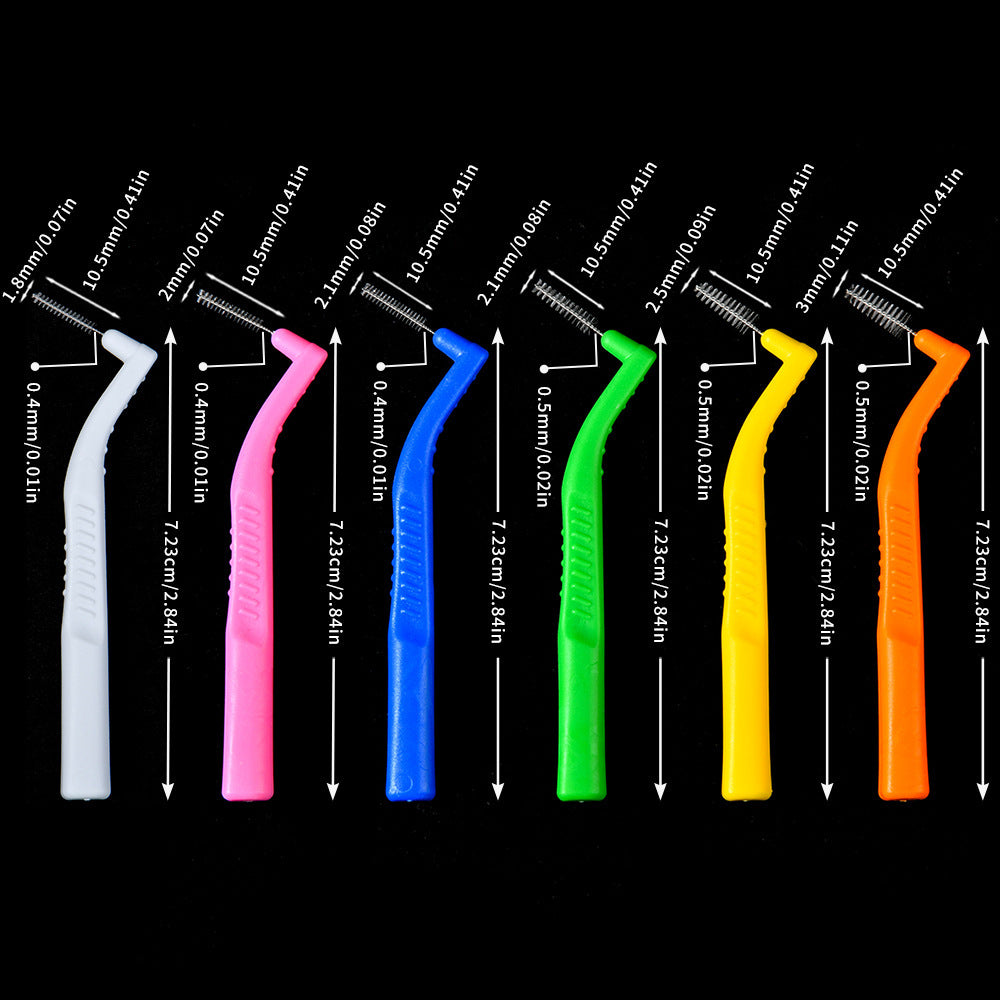 Interdental Brush L-Shaped Tooth Gap Brush 7-Shaped Orthodontic Toothbrush for Braces Interdental Cleaning Brush 20 Pieces/Box - image 2