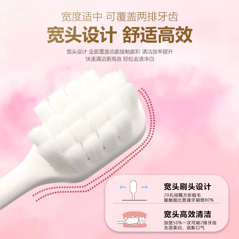 Haomi High-Density Wide-Head Ultra-Fine Soft Bristle Toothbrush for Adults, Gum Protection, Suitable for Men and Women, Couple's Household Toothbrush - image 3