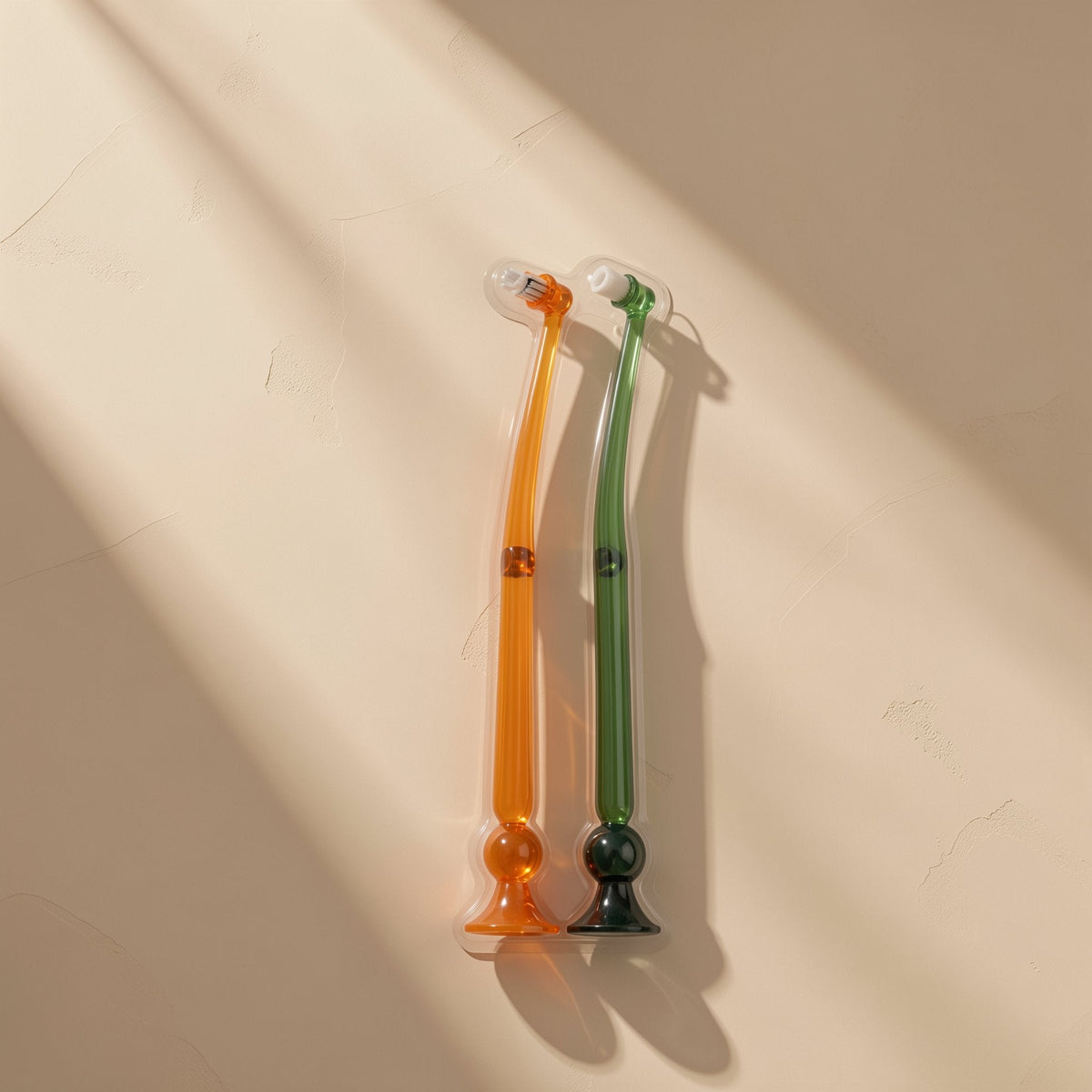 Small-headed interdental brush with soft bristles and attached suction cup - view 5